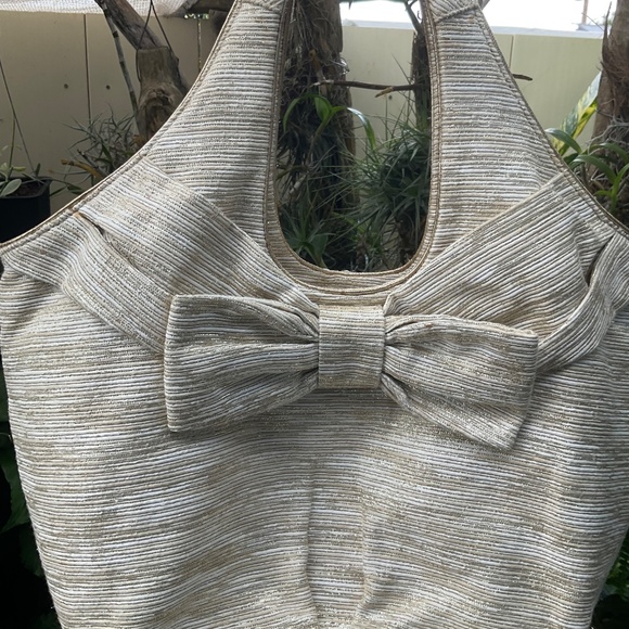 Kate Spade Champagne/Gold Large Bow Shoulder Bag - Picture 12 of 16